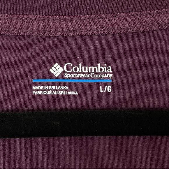 Columbia Purple T Shirt Sz Large Banded Cuffs - Picture 4 of 7